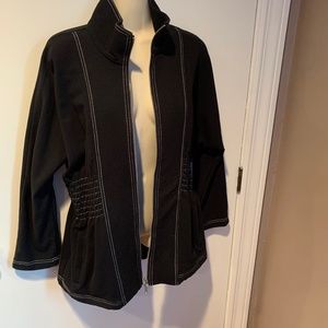 Bloomingdales zip front cinched waist jacket